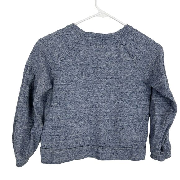 Gap Pearl Studded Heart Pleat Sleeve Blue Sweatshirt Girls Medium - Picture 4 of 5